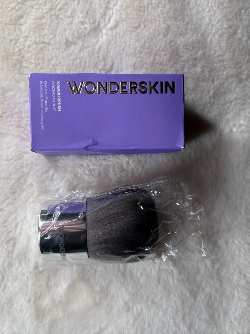 Wonderskin Kabuki Brush NEW Charcoal Infused Synthetic Makeup Brush